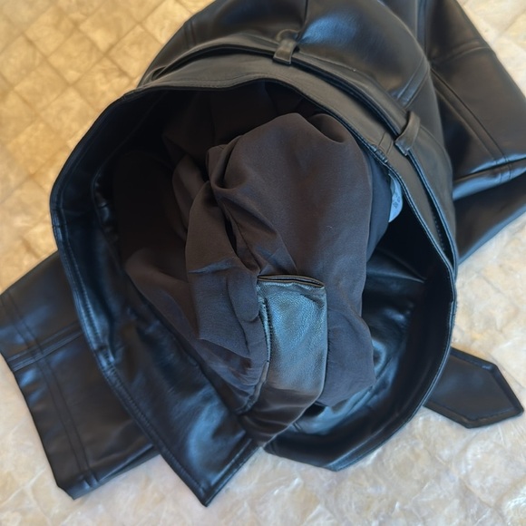MARISSA WEBB BELTED LEATHER BARREL-LEG PANTS black sz 8 - Picture 10 of 11